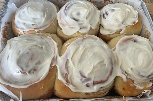 Maple Syrup Caramel Sourdough Cinnamon Rolls
