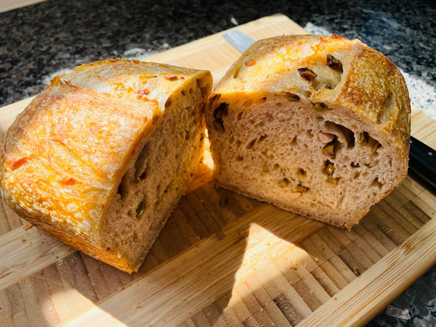 Green Olive & Garlic Sourdough