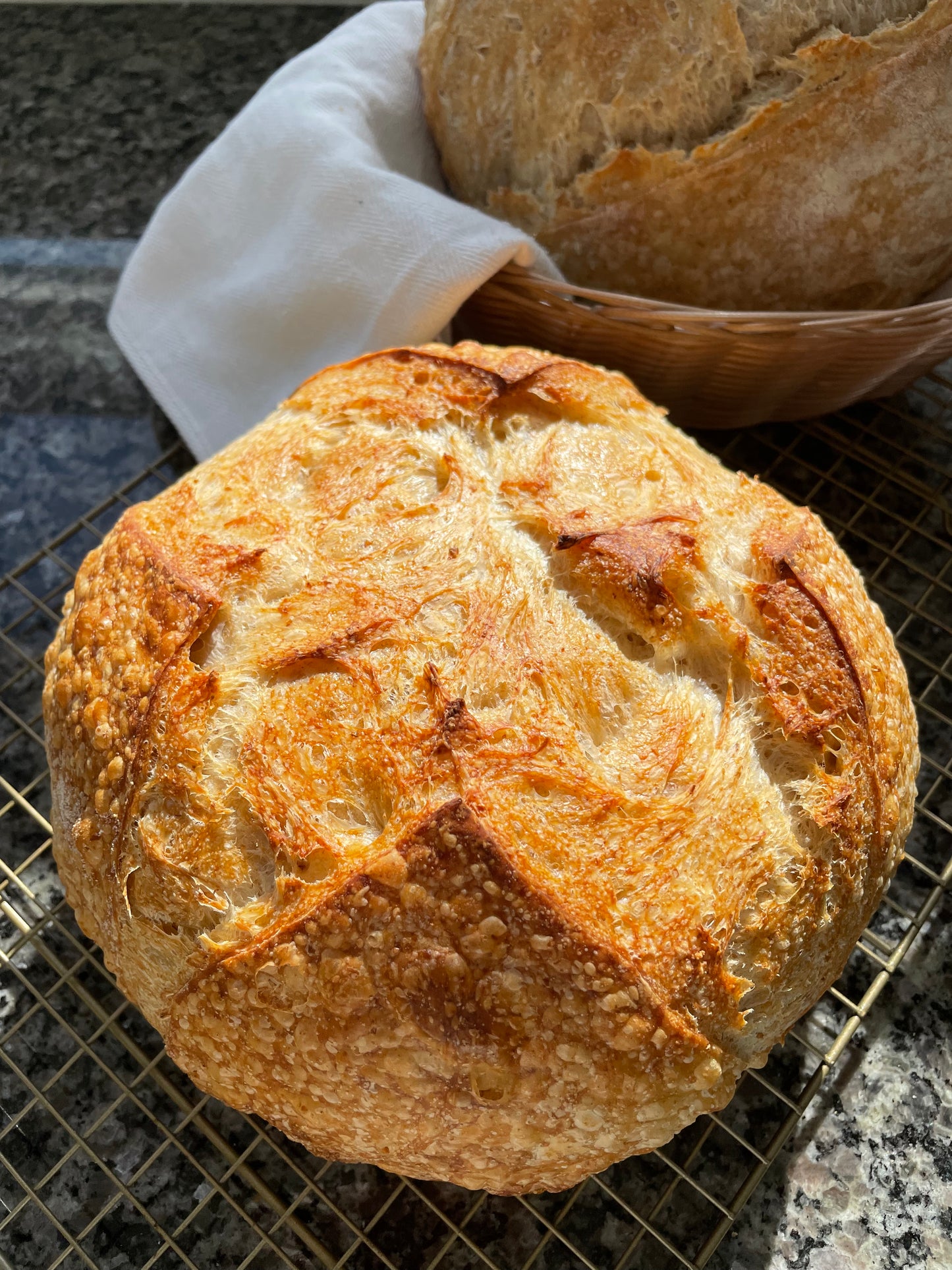 Classic sourdough bread loaf fresh baked
